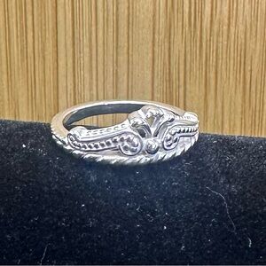 CAROLYN POLLACK Sterling Silver Scroll Filigree Tiara Crown Braided Ring; 6.75